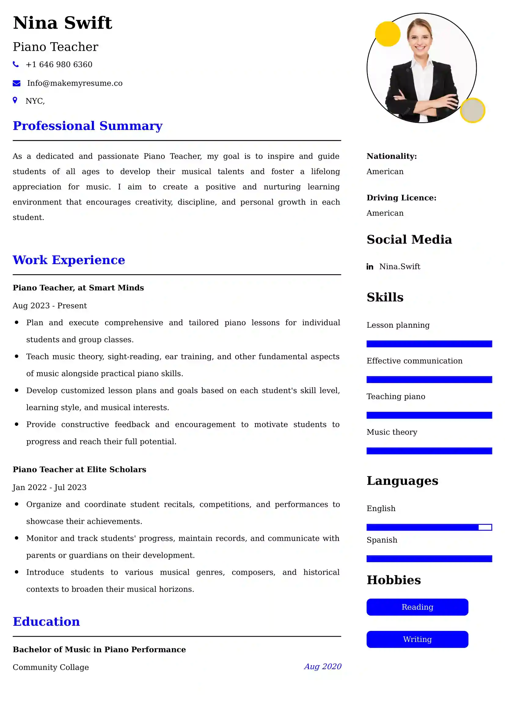 Language Professor CV Examples Malaysia