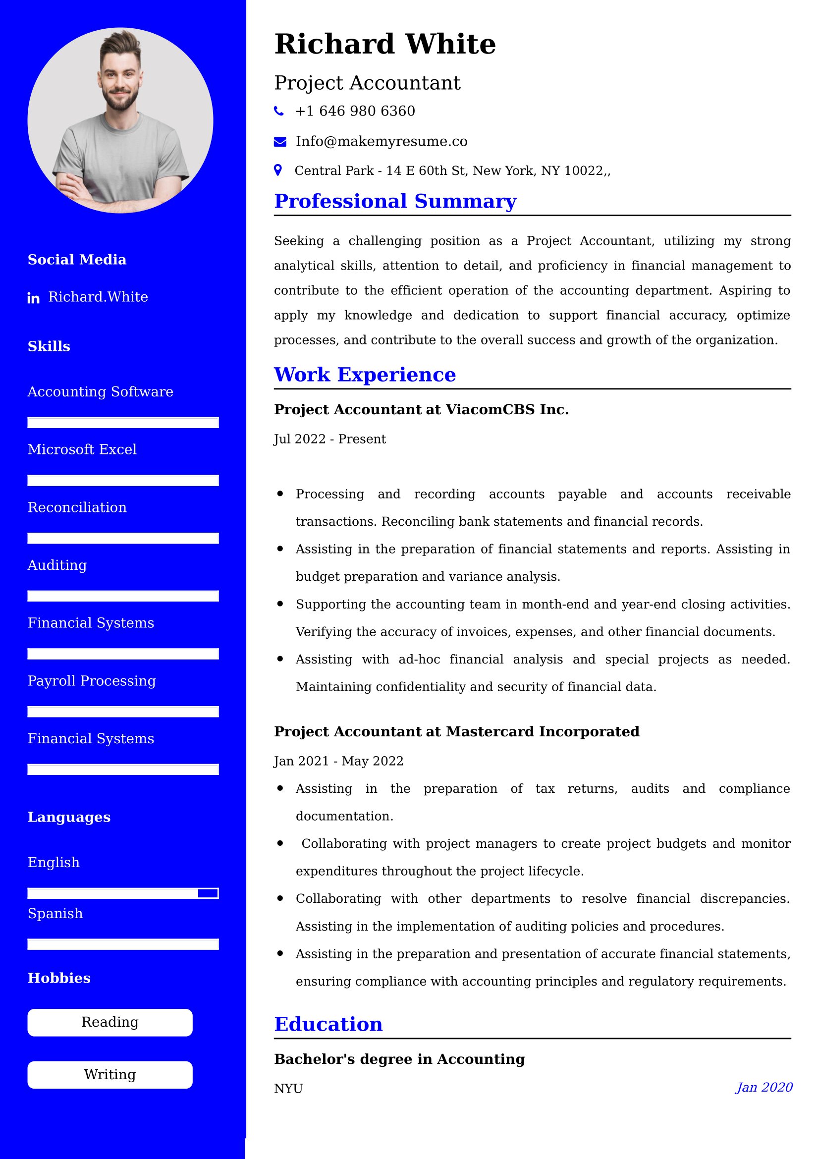 Project Accountant CV Examples Malaysia