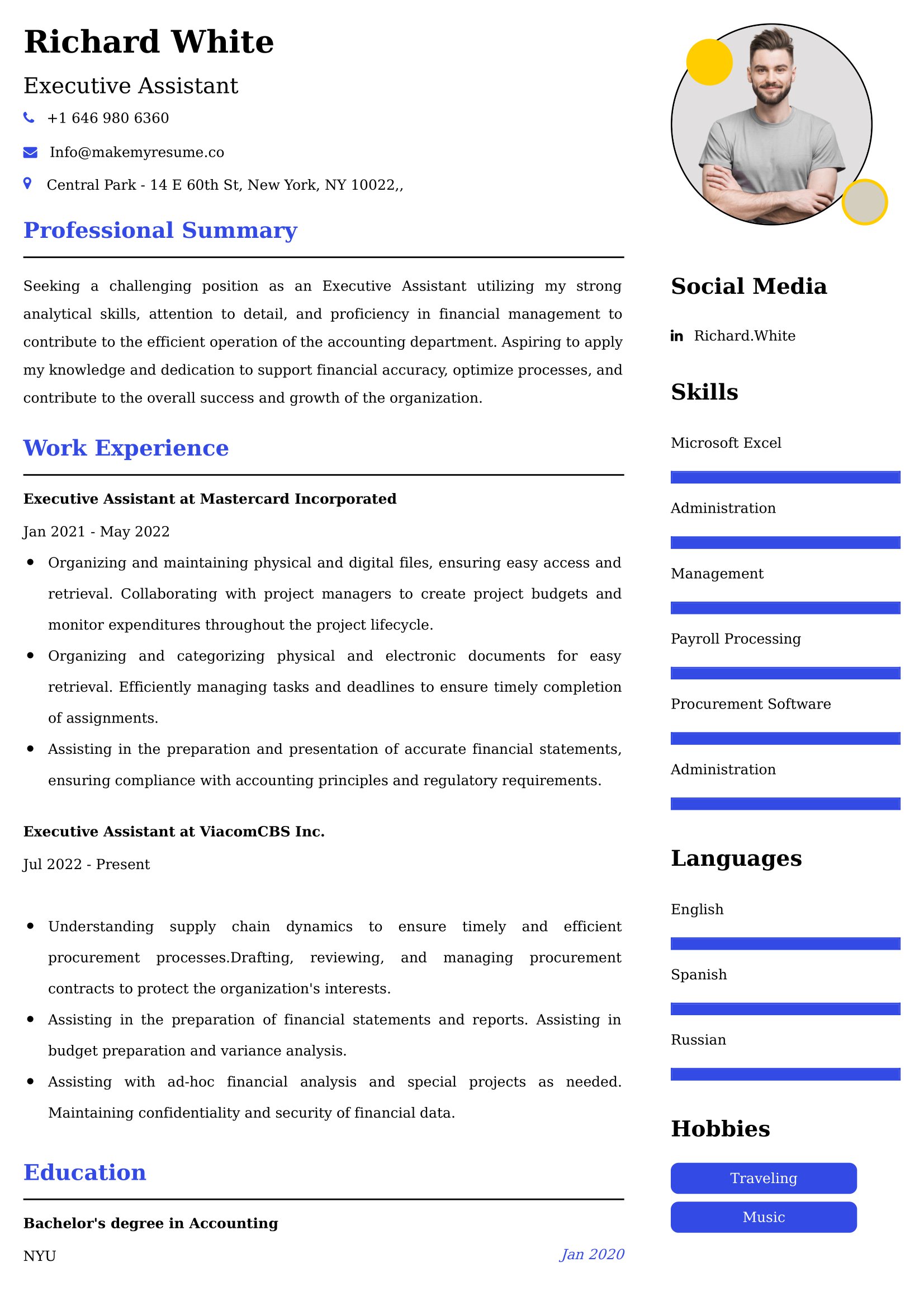 Executive Assistant CV Examples Malaysia