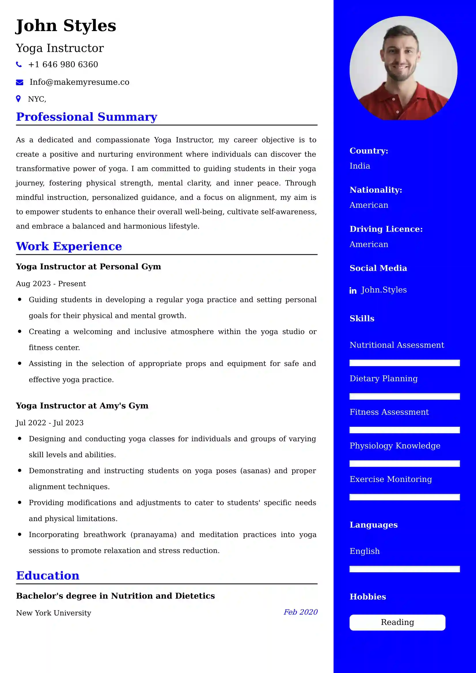 Personal Trainer CV Examples Malaysia