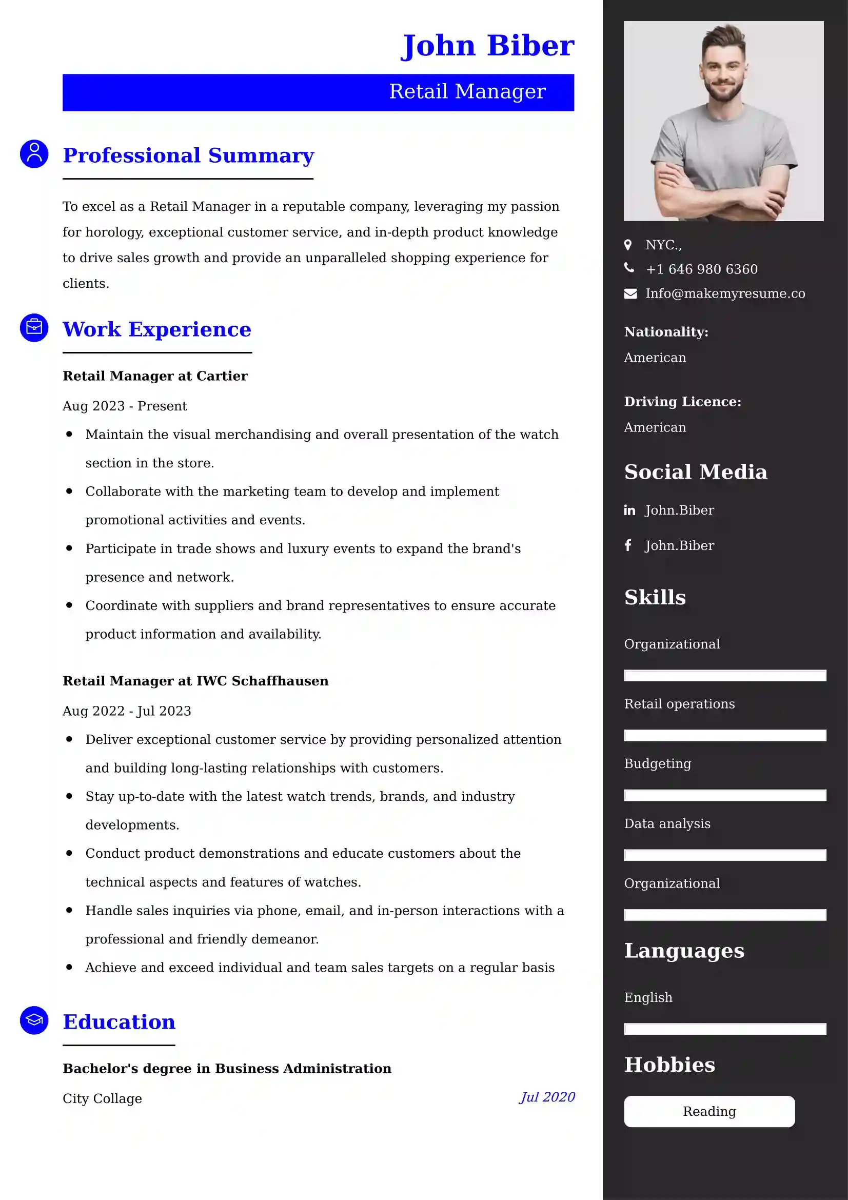 70+ Professional Retail Resume Examples, ATS Template