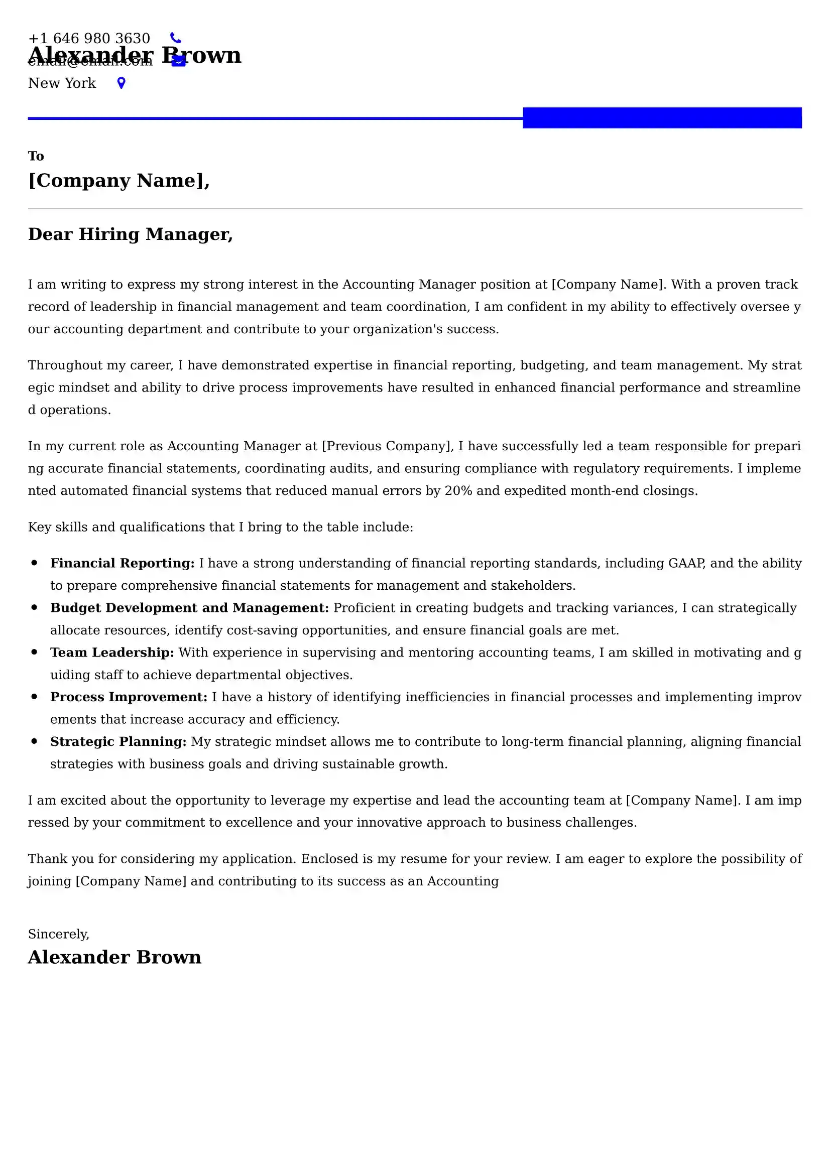 Accounting Manager Cover Letter Samples Malaysia